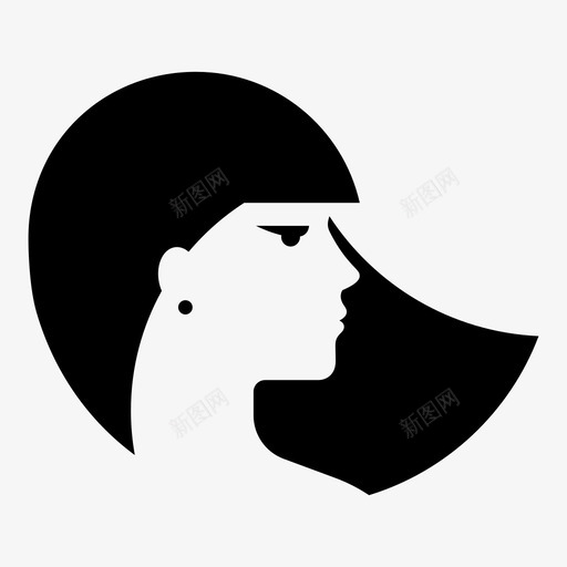 女人脸美丽时尚svg_新图网 https://ixintu.com 女人 人脸 发型 美丽 时尚女人 侧面 轮廓
