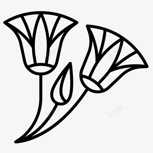 花卉古代芽svg_新图网 https://ixintu.com 埃及 花卉 古代 莲花 装饰品