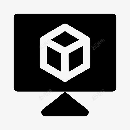 模型立方体公文包svg_新图网 https://ixintu.com 模型 立方体 公文包 产品 基本 元素 黑色 填充