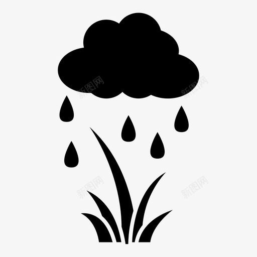 云落在草地上农业花园svg_新图网 https://ixintu.com 落在 草地 地上 农业 花园 园艺 雨水