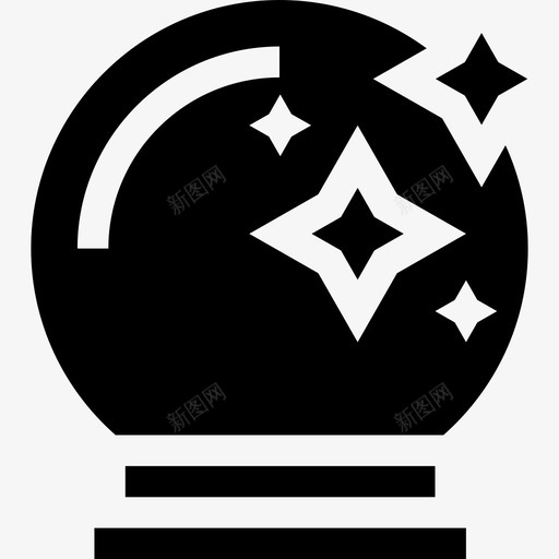 魔法球水晶女巫svg_新图网 https://ixintu.com 魔法 水晶 女巫 巫师 小黑