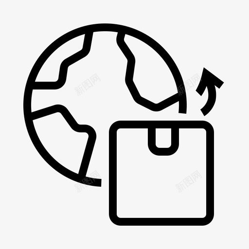 出口产品在线航运svg_新图网 https://ixintu.com 出口产品 在线 航运 世界 购物 线图 图标