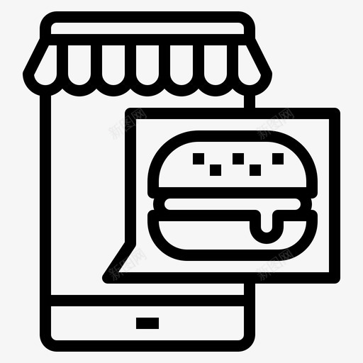 移动汉堡包在线svg_新图网 https://ixintu.com 移动 汉堡包 在线 餐厅 商店 食品 配送