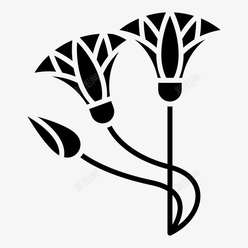 花卉埃及埃及莲花svg_新图网 https://ixintu.com 莲花 埃及 花卉 植物