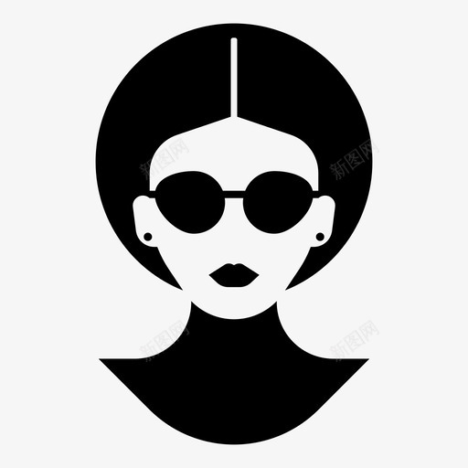 时尚女性发型眼镜svg_新图网 https://ixintu.com 女人 发型 时尚 女性 眼镜 人脸