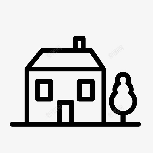 有花园的房子小屋家svg_新图网 https://ixintu.com 花园 房子 小屋家 郊区 建筑物