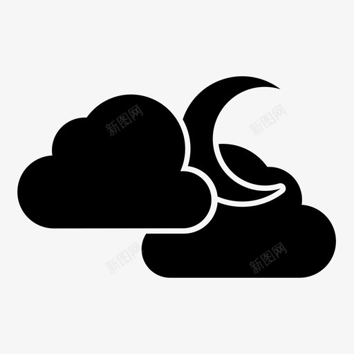 云和月亮气候温度svg_新图网 https://ixintu.com 云和 月亮 气候 温度 天气