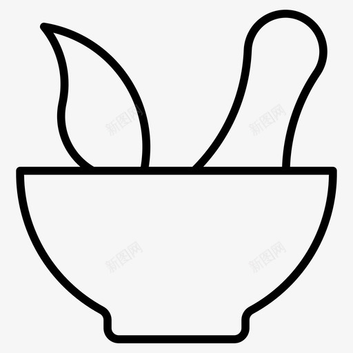研钵草药药钵svg_新图网 https://ixintu.com 泰国 研磨钵 研钵 草药 药钵