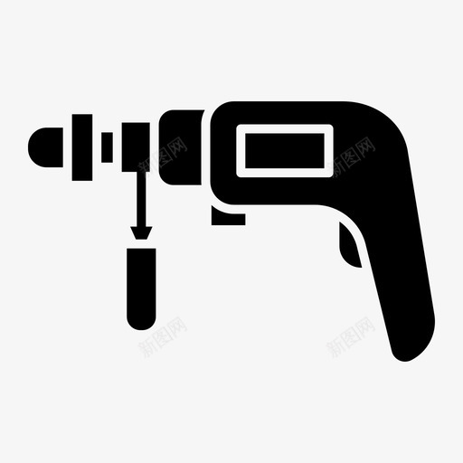 电钻钻孔工具svg_新图网 https://ixintu.com 电钻 钻孔 工具 木工