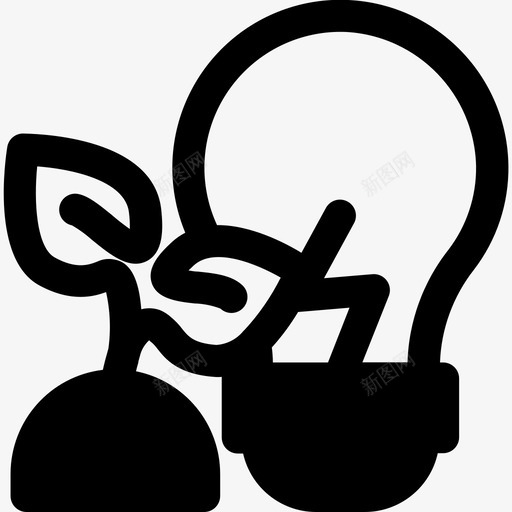 灯泡环保能源svg_新图网 https://ixintu.com 灯泡 环保 能源 友好 自然 技术