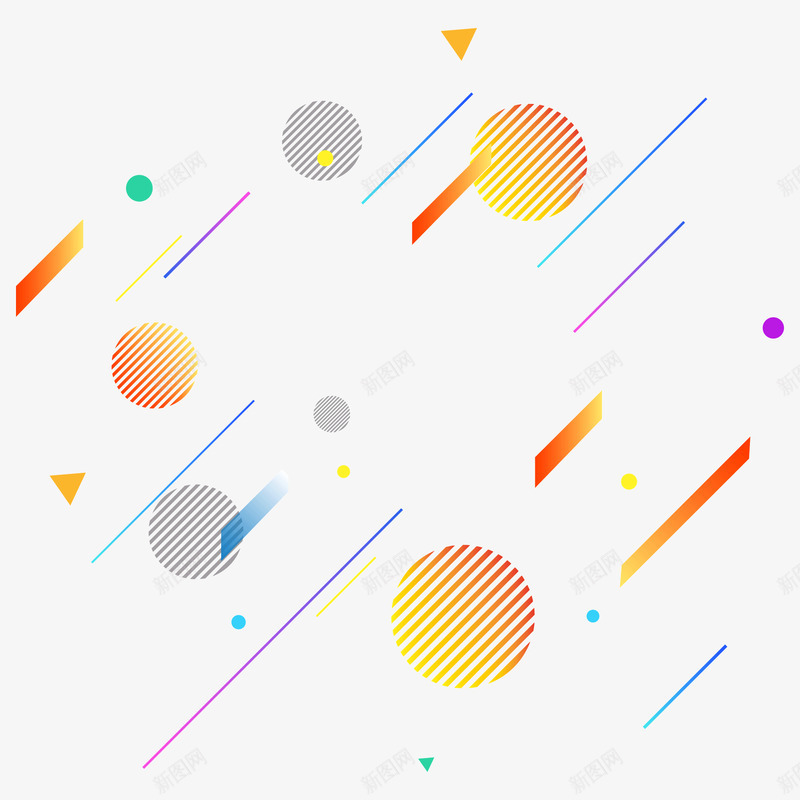 卡通矢量小物件促销活动氛围png免抠素材_新图网 https://ixintu.com 卡通 设计 电商 斜线 斜线条 彩球 三角形 矢量小物件 活动 促销 漂浮 氛围