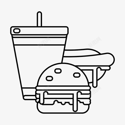 快餐可乐汉堡包svg_新图网 https://ixintu.com 快餐 可乐 汉堡包 热狗