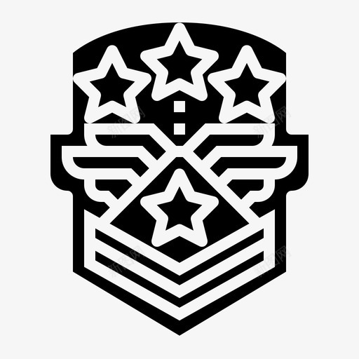 徽章军衔士兵svg_新图网 https://ixintu.com 士兵 徽章 军衔 星星 实心 图标