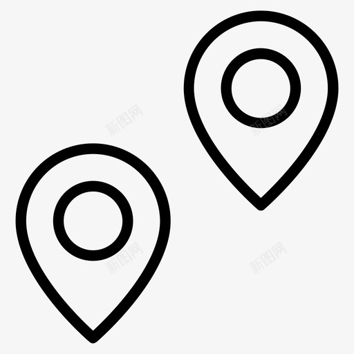 地图别针位置多个位置svg_新图网 https://ixintu.com 位置 地图 别针 多个 路线 两个