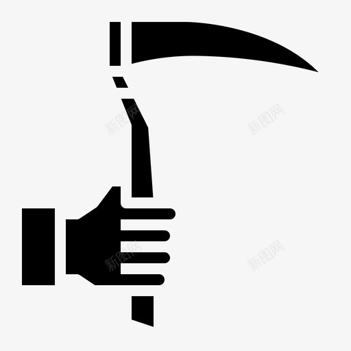 镰刀古代手svg_新图网 https://ixintu.com 武器 镰刀 古代 实心