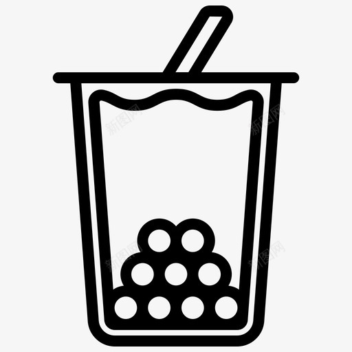 泡茶波巴茶饮料svg_新图网 https://ixintu.com 泡茶 波巴 茶饮料