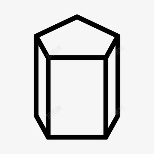 棱柱体几何体轮廓svg_新图网 https://ixintu.com 棱柱 柱体 几何体 轮廓 五边形 矩形 三角形