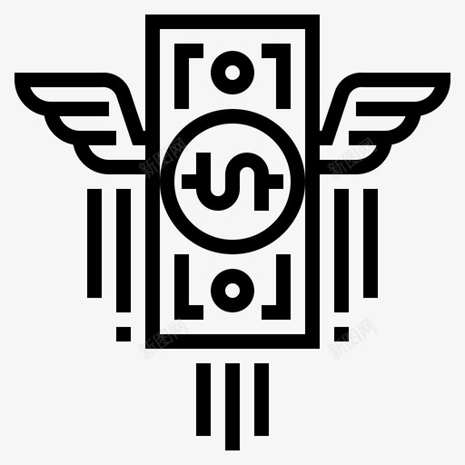 飞钱金融翅膀svg_新图网 https://ixintu.com 飞钱 金融 翅膀