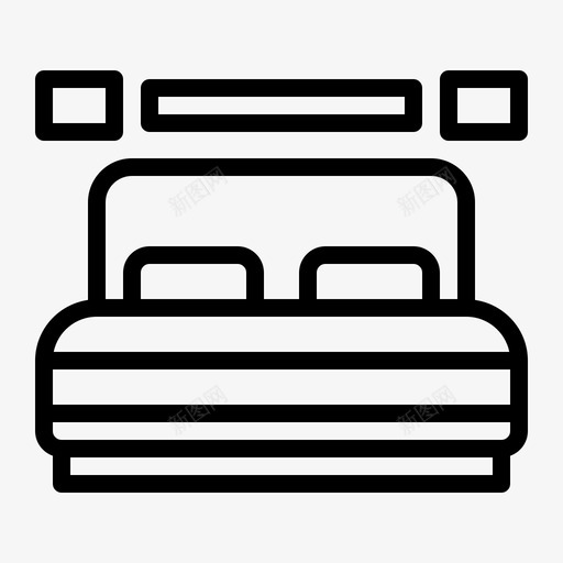 双人床住宿酒店svg_新图网 https://ixintu.com 双人床 酒店 住宿 客房 旅行
