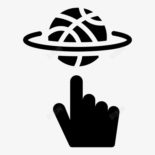 旋转球篮球手指svg_新图网 https://ixintu.com 旋转 篮球 手指 游戏 符号