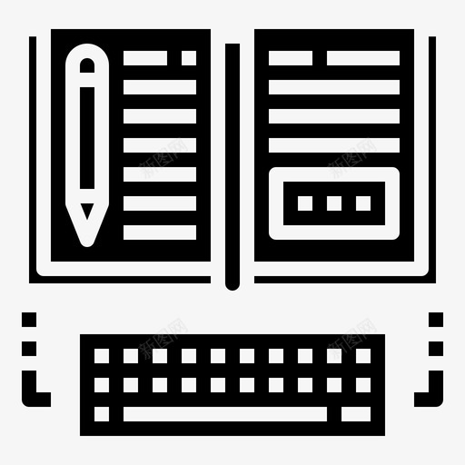 在线教育书籍在线学习svg_新图网 https://ixintu.com 在线教育 书籍 在线学习 键盘 培训教育