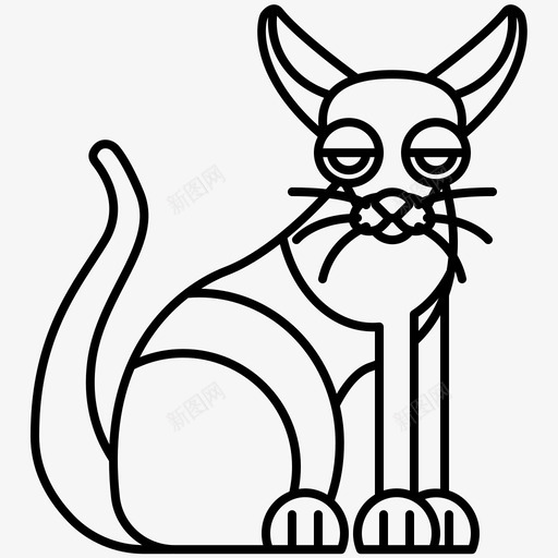 猫友好宠物svg_新图网 https://ixintu.com 友好 宠物 短毛 彼得堡 品种 猫线