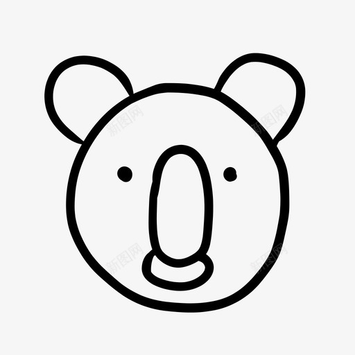 画考拉动物可爱svg_新图网 https://ixintu.com 考拉 动物 哺乳动物 可爱 手绘 图标