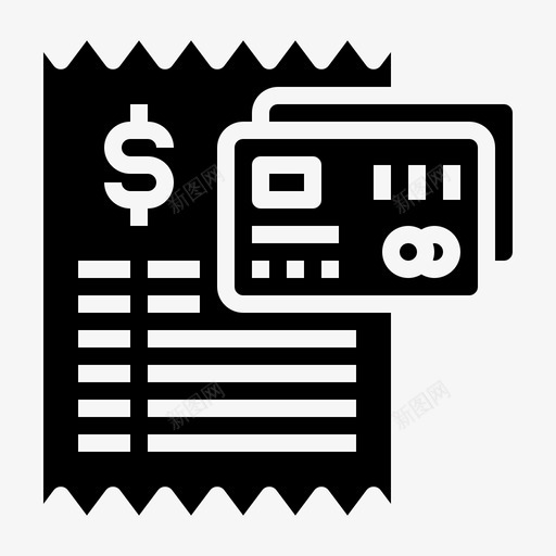 信用卡帐单借记卡svg_新图网 https://ixintu.com 信用卡 帐单 付款 借记卡 收据