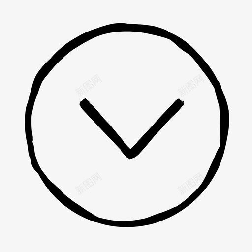 下拉箭头导航标志svg_新图网 https://ixintu.com 箭头 下拉 导航 标志 手绘