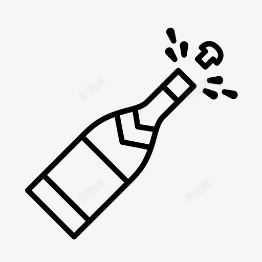 起泡酒酒精香槟svg_新图网 https://ixintu.com 起泡 酒精 香槟 冬季 系列 图标