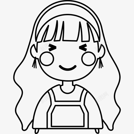 喜气洋洋的女孩兴奋快乐svg_新图网 https://ixintu.com 女孩 喜气洋洋 兴奋 快乐 微笑 长长的 卷发 表情