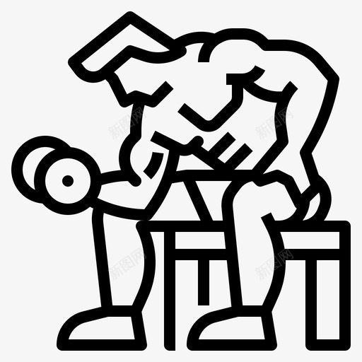 锻炼哑铃男人svg_新图网 https://ixintu.com 锻炼 健康 哑铃 男人 健身 大纲