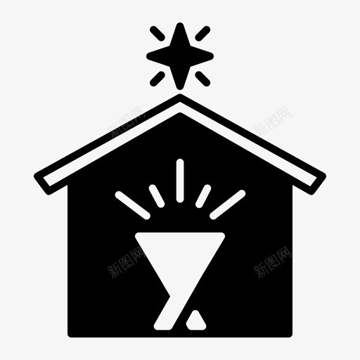 耶稣降生场景降临节伯利恒svg_新图网 https://ixintu.com 耶稣 降生 场景 降临 伯利恒 耶稣基督 马厩 冬季 雕文 图标