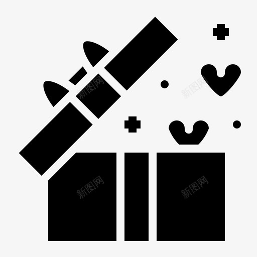 礼物盒子心形svg_新图网 https://ixintu.com 浪漫 礼物 盒子 心形