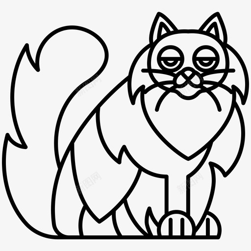 猫亚洲毛茸茸的svg_新图网 https://ixintu.com 亚洲 毛茸茸 长发 品种