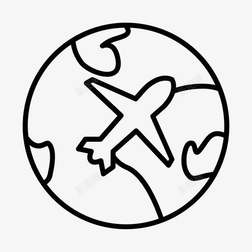 地球和飞机度假旅游svg_新图网 https://ixintu.com 地球 飞机 度假 旅游 旅行