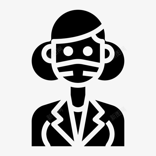 化身商业女性svg_新图网 https://ixintu.com 化身 女性 商业 套装 面具
