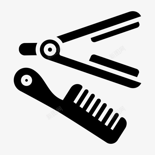 理直器理发器梳子svg_新图网 https://ixintu.com 理直 理发器 梳子 美容