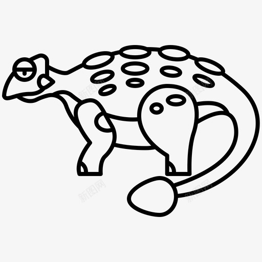 恐龙甲龙装甲svg_新图网 https://ixintu.com 侏罗纪 巨大草食性恐龙 恐龙 甲龙 草食动物 装甲