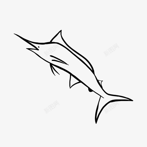 绘制马林鱼海洋旗鱼svg_新图网 https://ixintu.com 绘制 马林 海洋 旗鱼 海洋生物 手工