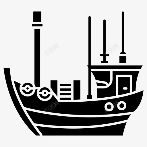 船渔业海洋svg_新图网 https://ixintu.com 渔业 海洋 拖网 渔船 运输 侧视 侧视图 图示