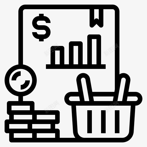 篮子生意财务svg_新图网 https://ixintu.com 篮子 生意 财务 钱报告 报告 货币