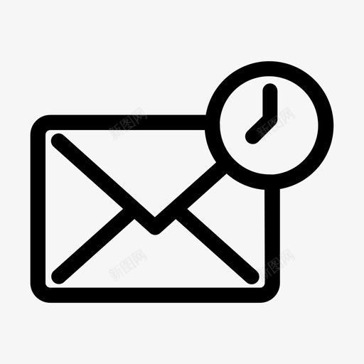 时钟电子邮件信件svg_新图网 https://ixintu.com 时钟 电子邮件 信件 信息 时间 邮件