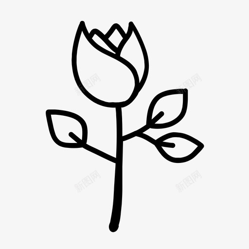 浪漫玫瑰涂鸦画花svg_新图网 https://ixintu.com 浪漫 玫瑰 涂鸦 画花 爱情 情人节 图标 手绘