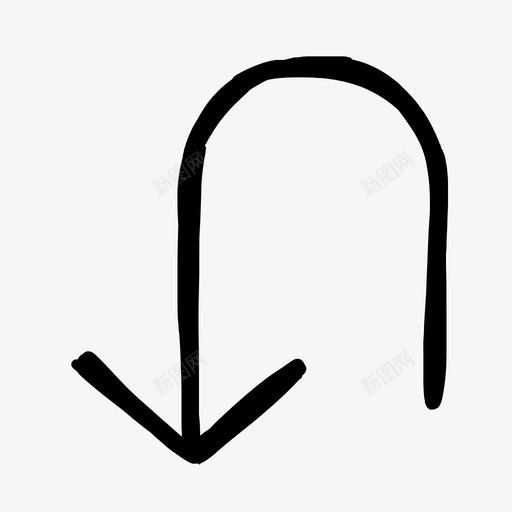 绘制u形转弯箭头背面导航svg_新图网 https://ixintu.com 箭头 绘制 转弯 背面 导航 手绘