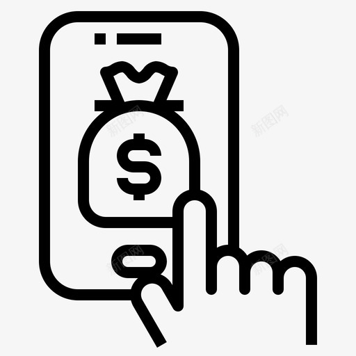 钱袋银行手机svg_新图网 https://ixintu.com 钱袋 手机 支付 银行 储蓄