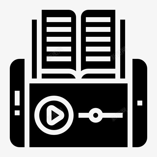 有声读物电子书在线学习svg_新图网 https://ixintu.com 有声 读物 在线学习 电子书 智能 手机 学习