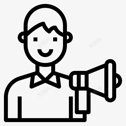 营销化身男人svg_新图网 https://ixintu.com 化身 营销 男人 扩音器 促销 生活方式 概述