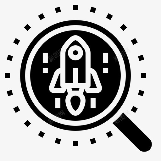 启动放大镜火箭飞船svg_新图网 https://ixintu.com 启动 放大镜 火箭 飞船 搜索 搜索引擎 优化 固体