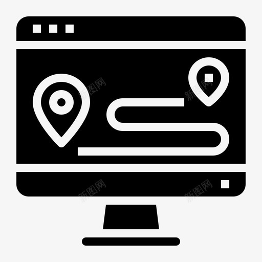 地图电脑显示器svg_新图网 https://ixintu.com 网站 地图 电脑 显示器 导航 界面